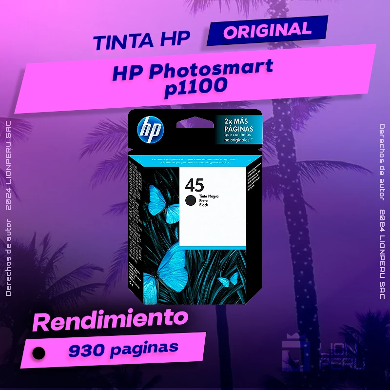 Tinta HP p1100 Photosmart InkJet Printer Cartucho Original